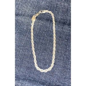 Vintage Italy 925 Sterling Silver Rope Chain Bracelet  Excellent Condition